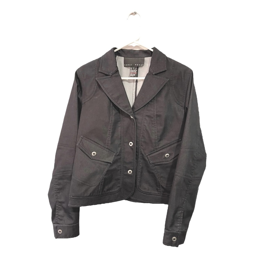 Anthropologie Yansi Fugel Black Denim Blazer - Picture 2 of 7